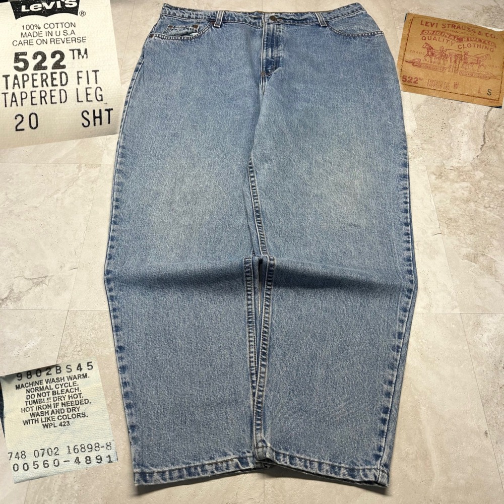 Levi's 522 Tapered Fit Jeans Light Wash Women 20 SHT Vintage Made in USA 90s